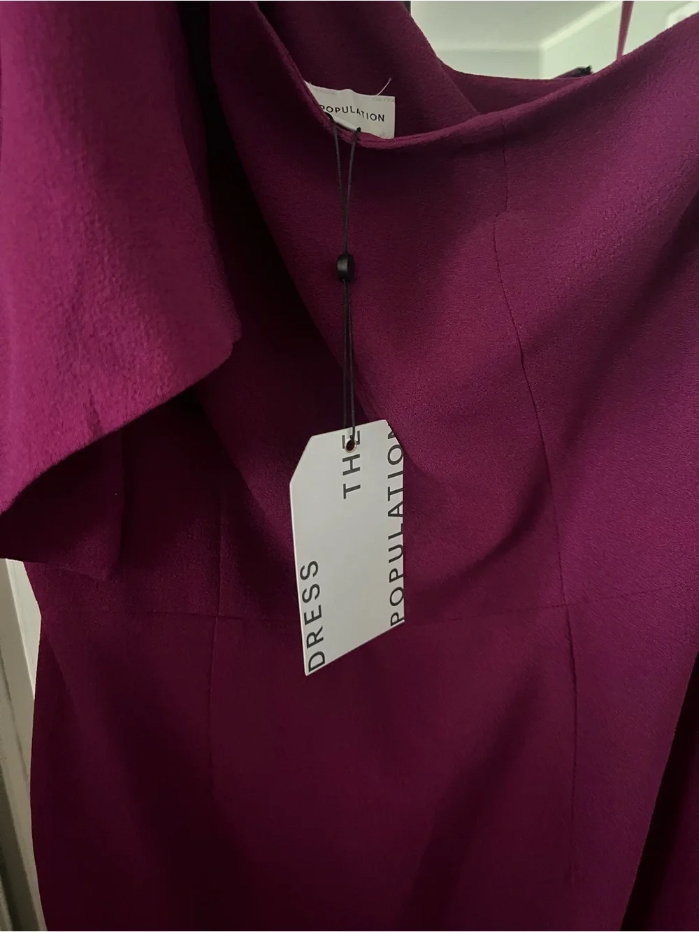 NWT Dress the Population - Tiffany One-Shoulder Midi Dress - size Medium